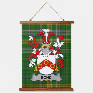 Irish Bond Coat of Arms Family Crest Hanging Tapestry
