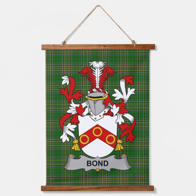 Irish Bond Coat of Arms Family Crest Hanging Tapestry (Front)