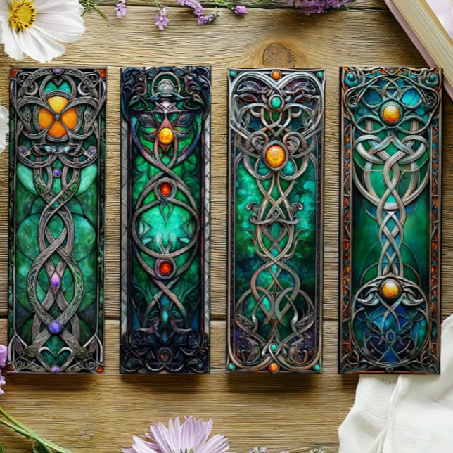 Irish Bookmarks, Celtic Stained Glass Bookmarks 10 (Creator Uploaded)