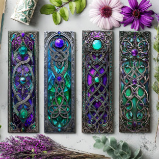 Irish Bookmarks, Celtic Stained Glass Bookmarks 13