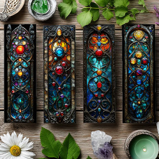 Irish Bookmarks, Celtic Stained Glass Bookmarks 16