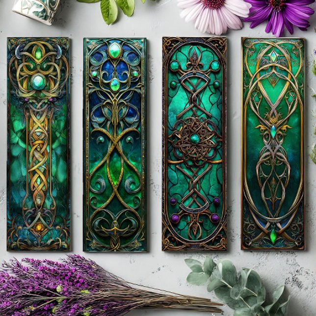 Irish Bookmarks, Celtic Stained Glass Bookmarks s7 (Creator Uploaded)