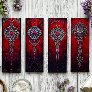 Irish Bookmarks, Red Gothic Bookmarks 1