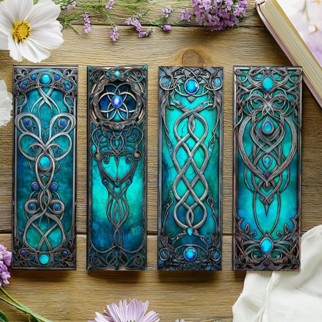 Irish Bookmarks, Turqoise Silver Celtic Bookmarks  (Creator Uploaded)