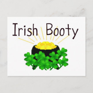 Irish Booty Pot of Gold St. Patrick's Day Postcard