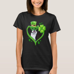 Irish Boston Terrier Dog Love Shamrock St Patrick T-Shirt