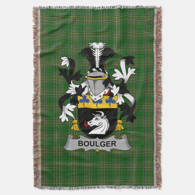  Irish Boulger or O_Bolger Coat of Arms Family Cre Throw Blanket (Front Vertical)