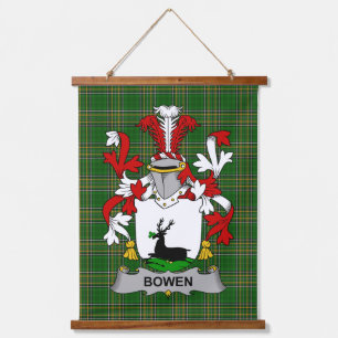 Irish Bowen Coat of Arms Family Crest Hanging Tapestry