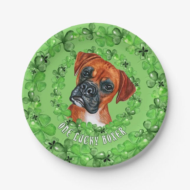 Irish Boxer Paper Plate (Front)