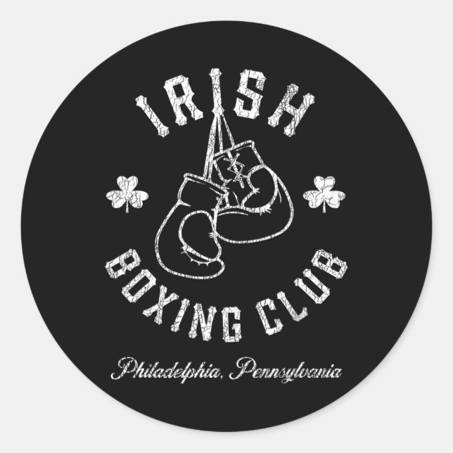 Irish Boxing Club - Boxing Gloves Philadelphia  Classic Round Sticker (Front)