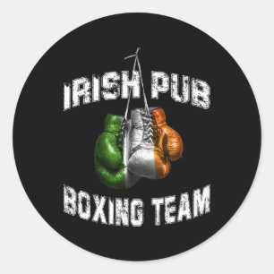 Irish Boxing Funny Ireland Flag - Irish Pub Classic Round Sticker
