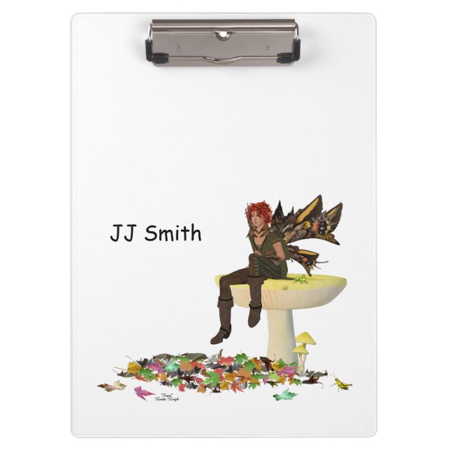 Irish Boy Fairy On Mushroom Clipboard (Front)