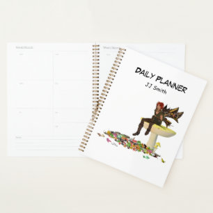 Irish Boy Fairy On Mushroom Daily Planner