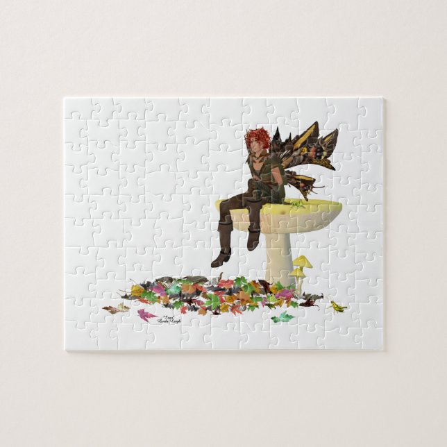 Irish Boy Fairy On Mushroom Jigsaw Puzzle (Horizontal)