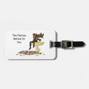Irish Boy Fairy On Mushroom Luggage Tag