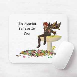 Irish Boy Fairy On Mushroom Mousepad