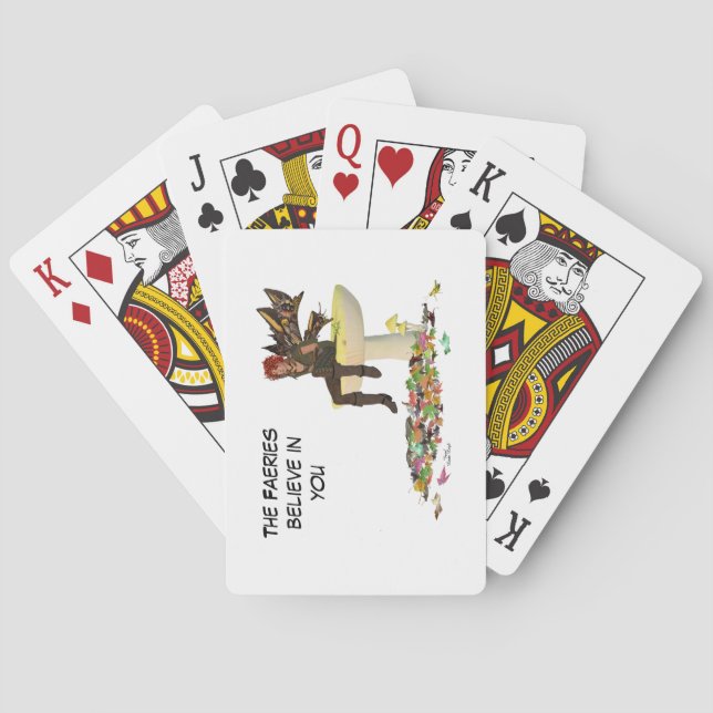 Irish Boy Fairy On Mushroom Playing Cards (Back)