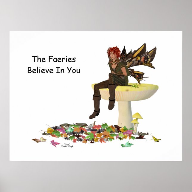 Irish Boy Fairy On Mushroom Poster (Front)
