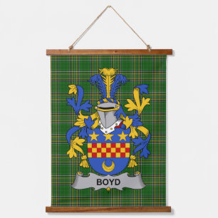 Irish Boyd (of Danson) Coat of Arms Family Crest Hanging Tapestry
