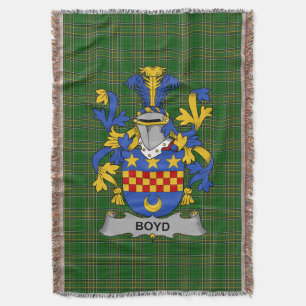  Irish Boyd (of Danson) Coat of Arms Family Crest  Throw Blanket