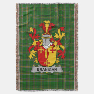  Irish Branigan or O_Branagan Coat of Arms Family  Throw Blanket