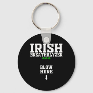 Irish Breathalyzer Blow Here Funny St Patricks Day Key Ring