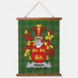 Irish Brien or Bryan Coat of Arms Family Crest Hanging Tapestry