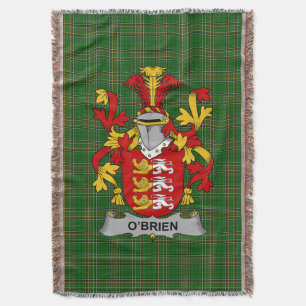  Irish Brien or O_Brien Coat of Arms Family Crest  Throw Blanket