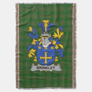  Irish Brinkley Coat of Arms Family Crest Ireland Throw Blanket