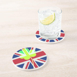 Irish British Flag Shamrock Clover St. Patrick UK Coaster
