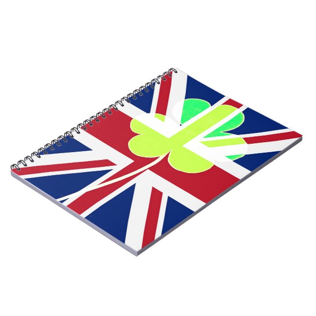 Irish British Flag Shamrock Clover St. Patrick UK Notebook (Left Side)