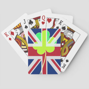 Irish British Flag Shamrock Clover St. Patrick UK Playing Cards