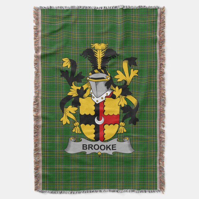  Irish Brooke Coat of Arms Family Crest Ireland Throw Blanket (Front Vertical)