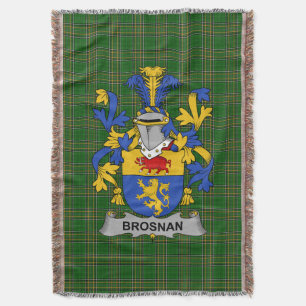  Irish Brosnan or O_Brosnan Coat of Arms Family Cr Throw Blanket