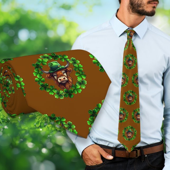 Irish Bull Pattern St. Paddys Day Tie (Creator Uploaded)