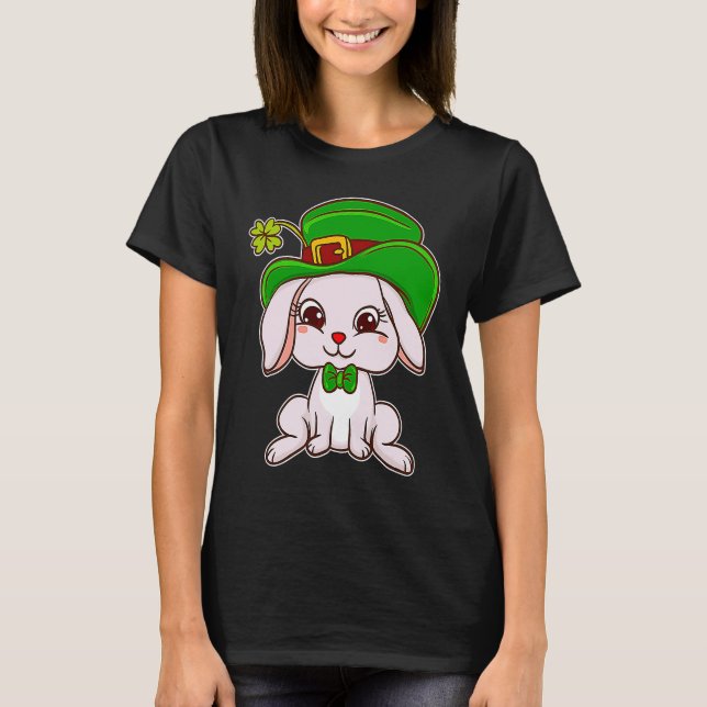 Irish Bunny Dressed for St Patrick Day Irish Pride T-Shirt (Front)
