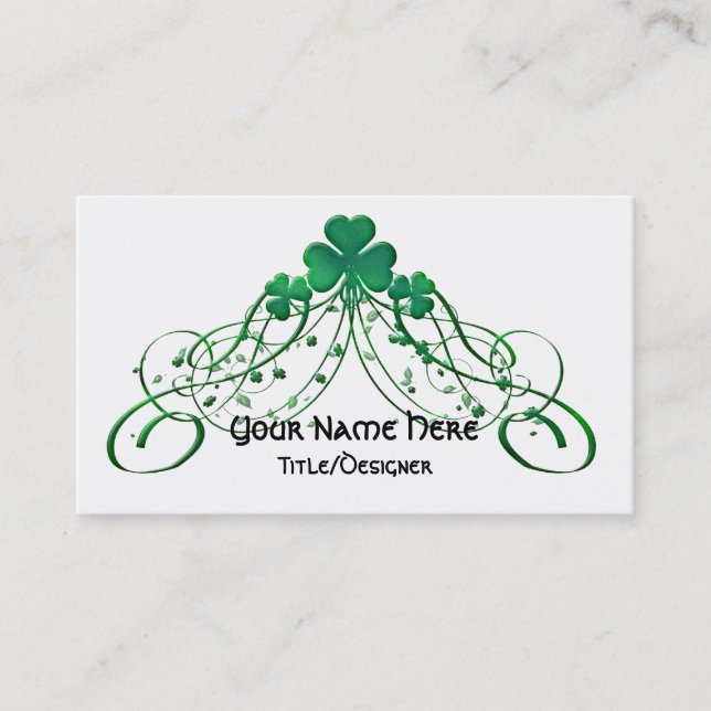 Irish Business Card :: Irish Clover & Vines D1 (Front)