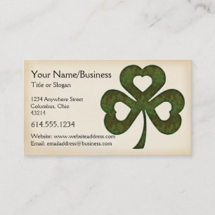 Irish Business Card :: Three Hearted Shamrock D1