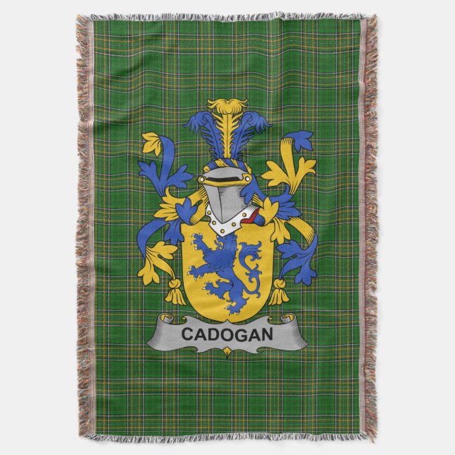  Irish Cadogan Coat of Arms Family Crest Ireland Throw Blanket (Front Vertical)