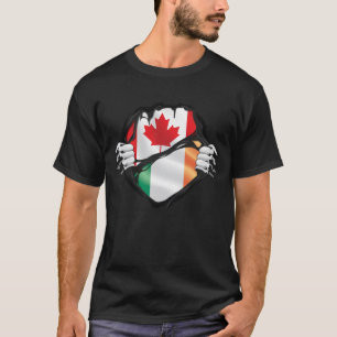 Irish Canadian Hands Ripped Roots Flag T-Shirt