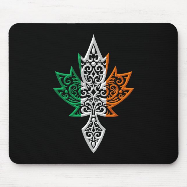 Irish Canadian Maple Leaf - black Mouse Mat (Front)