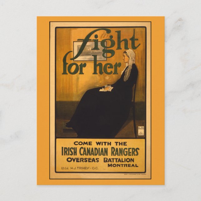 Irish Canadian Rangers, after Whistler's Mother Postcard (Front)