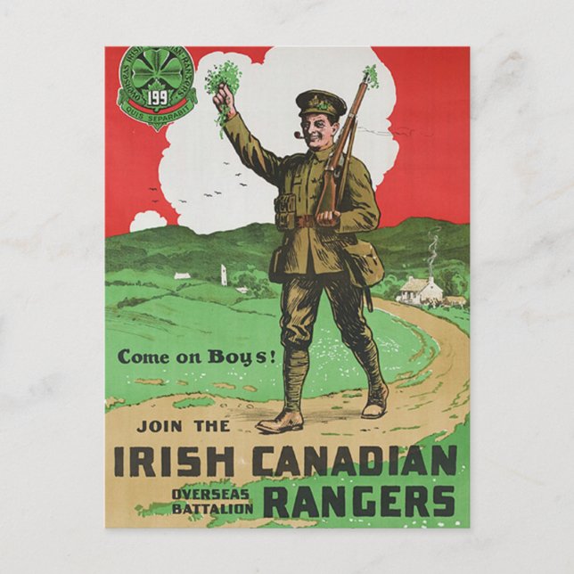 Irish Canadian Rangers Postcard (Front)