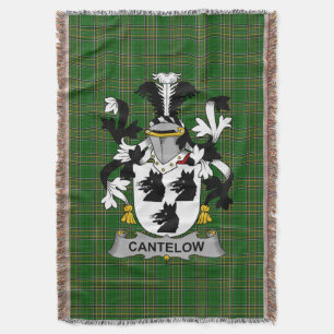 Irish Cantelow (e) Coat of Arms Family Crest Irel Throw Blanket