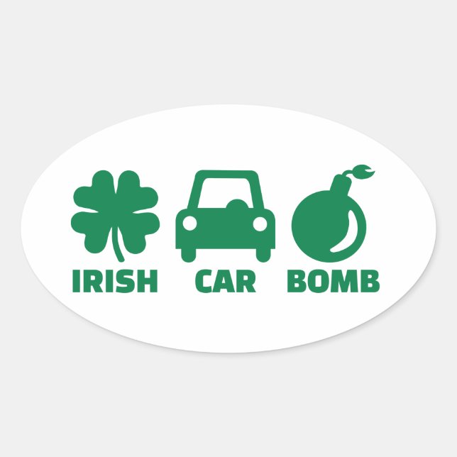 Irish car bomb oval sticker (Front)