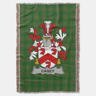 Irish Casey or O_Casey Coat of Arms Family Crest Throw Blanket
