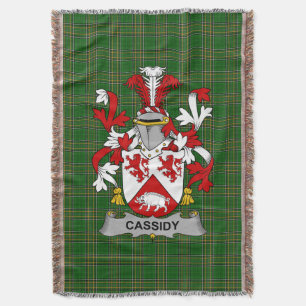  Irish Cassidy or O_Cassidy Coat of Arms Family Cr Throw Blanket