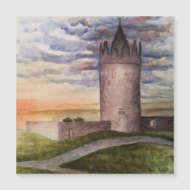 Irish Castle Watercolor Doolin, County Claire (Front)