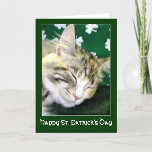 Irish Cat Dreams St. Patrick's Day Card