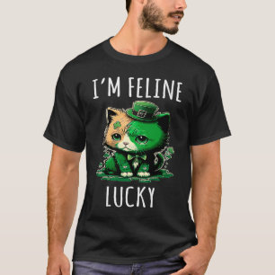 Irish Cat Leprechaun I'm Feline Lucky St Patricks T-Shirt